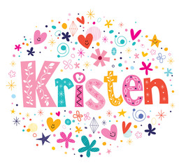 Kristen female name decorative lettering type design