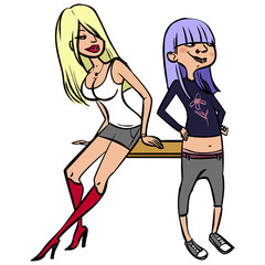 Teens character design.Vector illustration