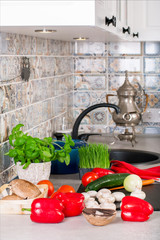 Vegetables on the kitchen table