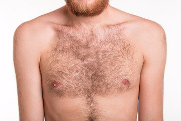 Naklejka premium Hairy man chest
