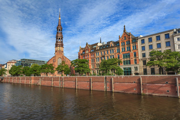 Hamburg city panorama skyline, Germany