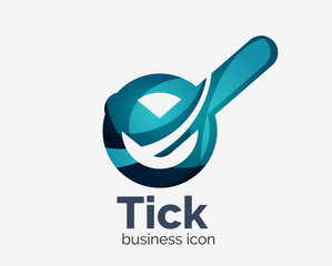 Modern tick abstract wave logo design