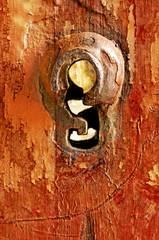 old ,rusty keyhole