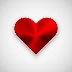 Red Abstract Heart Sign with Metal Texture