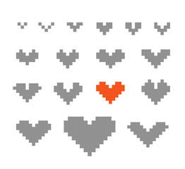 Different abstract heart icons collection