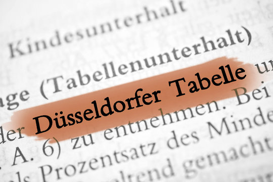 Düsseldorfer Tabelle - beige markiert