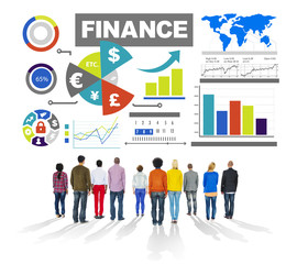 Finance Bar Graph Chart Investment Money Business Concept