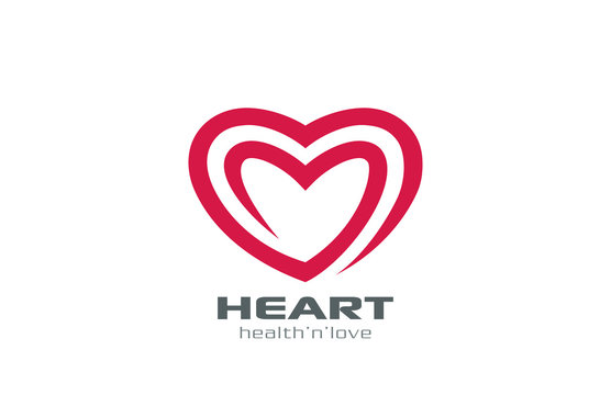 Logo Heart abstract shape vector design. Love Logotype