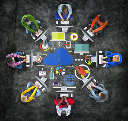 Big Data Sharing Online Global Communication Cloud Concept