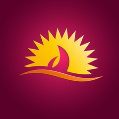 Vector sign seaside holidays with sailboat