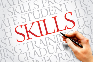 SKILLS word cloud, education business concept