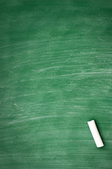 circle of chalk formed on a green chalkboard