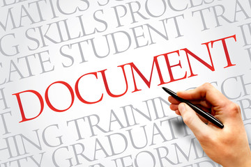 DOCUMENT word cloud, education business concept