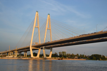 Cable-braced bridge in St.Petersburg.