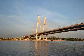 Cable-braced bridge in St.Petersburg.