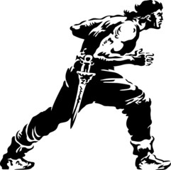 Vector illustration of man silhouette on a white background