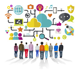 Social Media Social Networking Connection Data Storage Concept