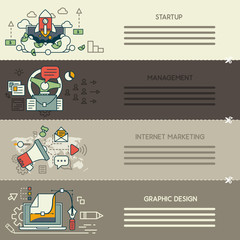 Set two of internet technology and business banners
