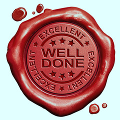 well done stamp - 76839895