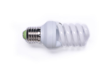 Fluorescent light bulb isolated on a white background
