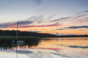 Sunset over the lake