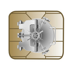 microchip with vault safe door