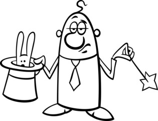 magician businessman cartoon