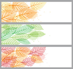 Banners with leaves