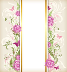 Floral background with pink flowers