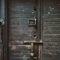 Old black door