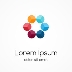 Circle logo template. Abstract sign, symbol.