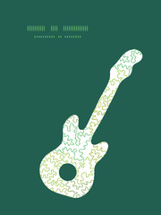 Vector curly doodle shapes guitar music silhouette pattern frame