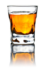 whiskey isolated on white