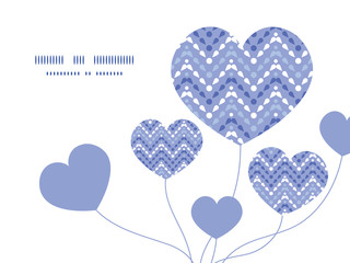 Vector purple drops chevron heart symbol frame pattern