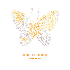 Vector magical floral butterfly silhouette pattern frame
