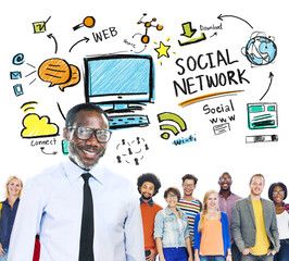 Social Network Social Media Diversity People Leadership Concept