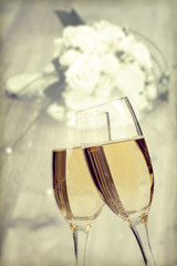 Celebrating with champagne
