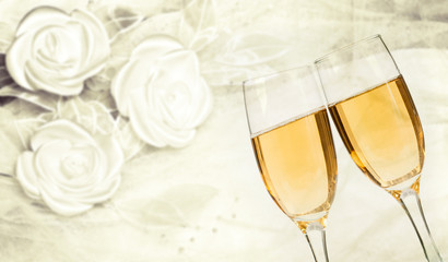 Celebrating with champagne