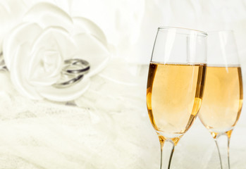 Celebrating with champagne