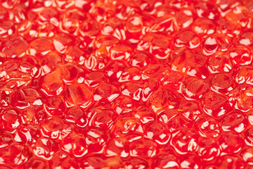 Macro of red caviar