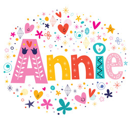 Fototapeta na wymiar Annie girls name decorative lettering type design