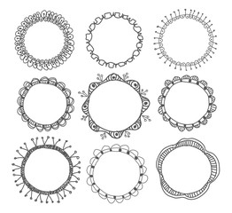 Hand-drawn circle frames