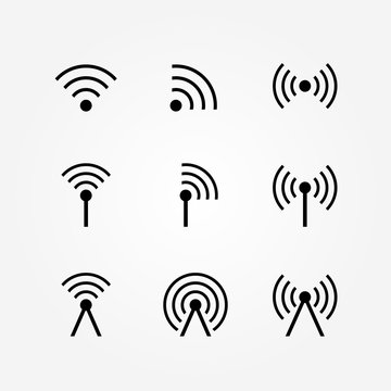 Vector Set of Wireless and Wifi Icons