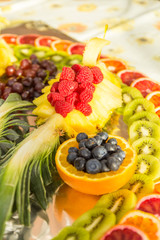 Homemade fruit plate of fresh fruit