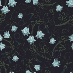 Seamless bell-flower floral vector wallpaper pattern. © More Images