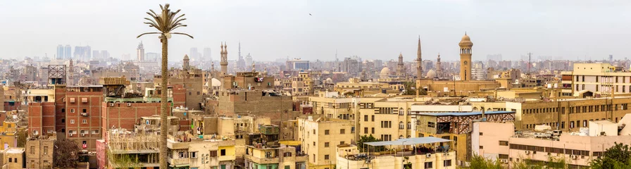 Fotobehang Panorama van islamitisch Caïro - Egypte © Leonid Andronov