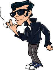Cartoon 50s duck tail character