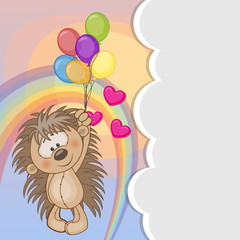 Hedgehog with balloons