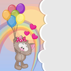 Obraz na płótnie Canvas Cat with balloons