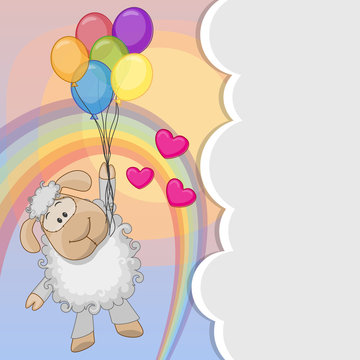 Sheep with balloons